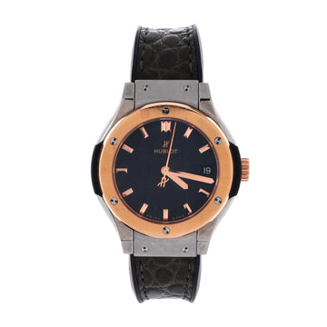 Hublot Classic Fusion Automatic Watch Titanium with Rose Gold and Alligator 33