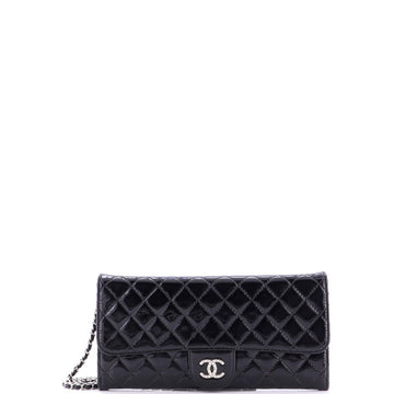 Chanel Brilliant Wallet on Chain Clutch Quilted Patent East West