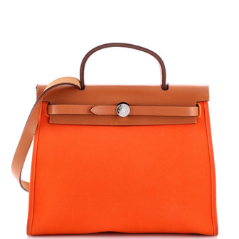 Hermes Herbag Zip Leather and Toile 31