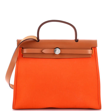 Hermes Herbag Zip Leather and Toile 31