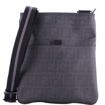 Fendi Front Pocket Messenger Bag Zucca Coated Canvas Medium
