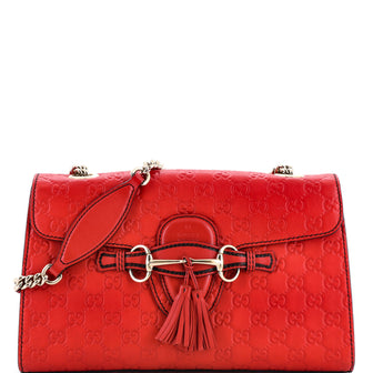 Gucci Emily Chain Flap Bag Guccissima Leather Medium