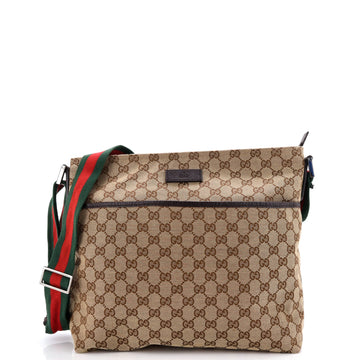 Gucci Front Pocket Web Messenger GG Canvas Medium