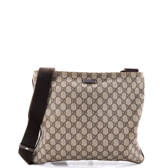 Gucci Zip Top Messenger Bag GG Coated Canvas Large