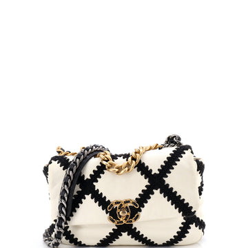 Chanel 19 Flap Bag Crochet Quilted Calfskin Medium