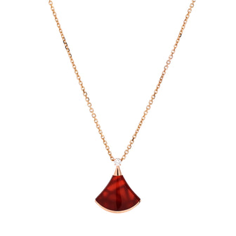 Bvlgari Divas' Dream Pendant Necklace 18K Rose Gold with Carnelian and Diamond Small