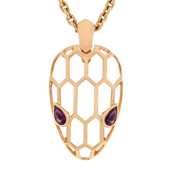 Bvlgari Serpenti Seduttori Pendant Necklace 18K Rose Gold with Amethyst