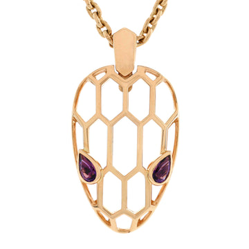 Bvlgari Serpenti Seduttori Pendant Necklace 18K Rose Gold with Amethyst