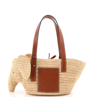 Loewe Elephant Basket Tote Raffia Small