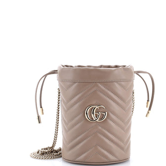 Gucci GG Marmont Bucket Bag Matelasse Leather Mini