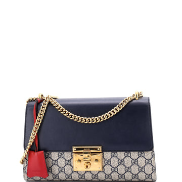 Gucci Padlock Shoulder Bag GG Coated Canvas and Leather Medium