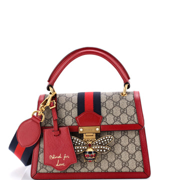 Gucci Queen Margaret Top Handle Bag GG Coated Canvas with Leather Small