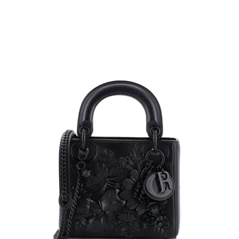 Christian Dior Ultra Matte Lady Dior Bag Flower Embroidered Lambskin Mini