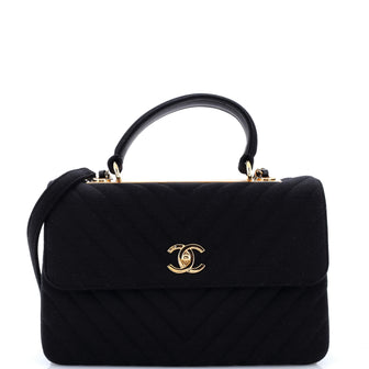 Chanel Trendy CC Top Handle Bag Chevron Jersey Medium