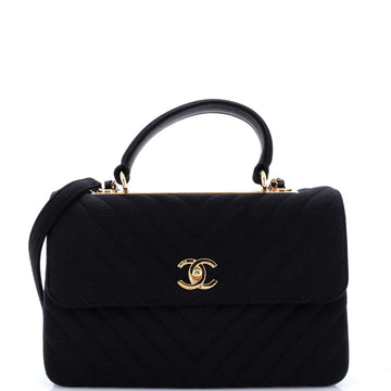 Chanel Trendy CC Top Handle Bag Chevron Jersey Medium