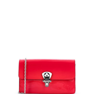 Louis Vuitton Cherrywood Chain Wallet Vernis with Monogram Canvas