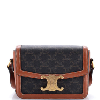 Celine Triomphe Shoulder Bag Triomphe Coated Canvas Teen