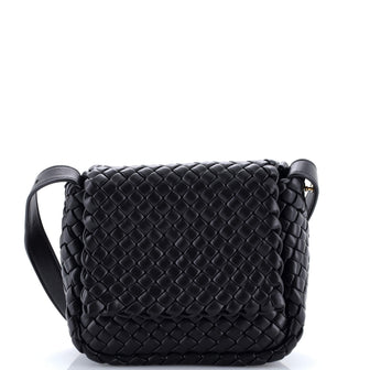 Bottega Veneta Cobble Flap Shoulder Bag Padded Intrecciato Leather Mini