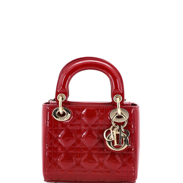 Christian Dior Lady Dior Chain Bag Cannage Quilt Patent Mini