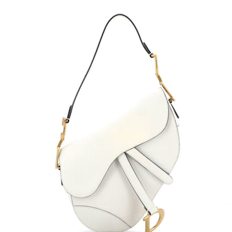 Christian Dior Saddle Handbag Leather Medium