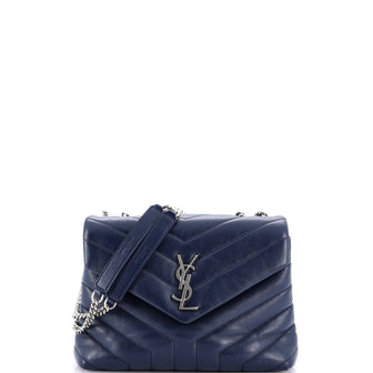 Saint Laurent Loulou Shoulder Bag Matelasse Chevron Leather Small