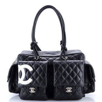 Chanel Cambon Multipocket Reporter Bag Quilted Lambskin Large