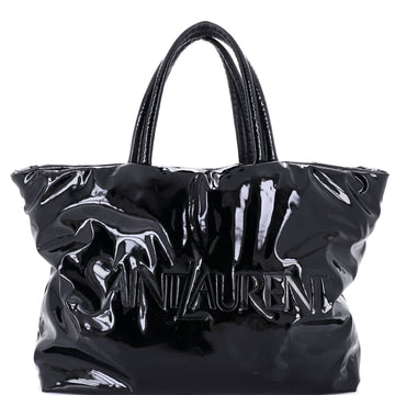 Saint Laurent Logo Tote Padded Patent Leather Maxi