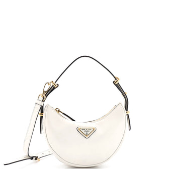 Prada Arque Half Moon Hobo Leather Mini