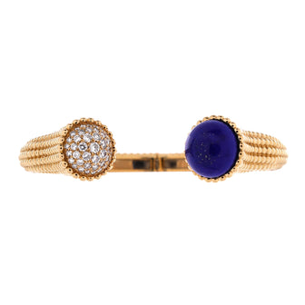 Van Cleef & Arpels Perlee Couleurs Bracelet 18k Yellow Gold with Lapis Lazuli and Diamonds