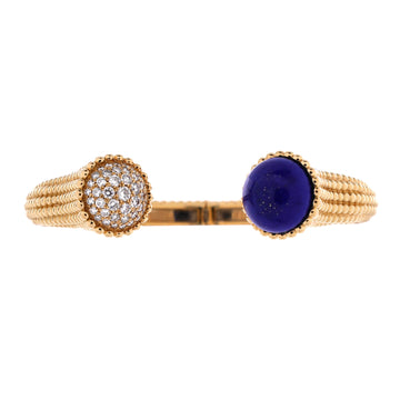 Van Cleef & Arpels Perlee Couleurs Bracelet 18k Yellow Gold with Lapis Lazuli and Diamonds