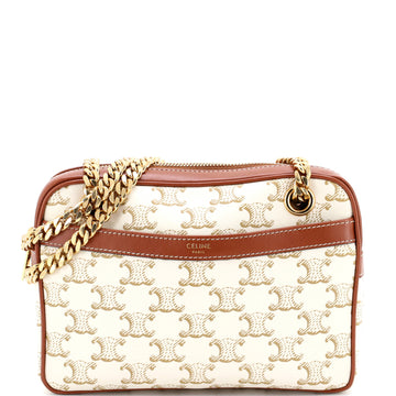 Celine Patapans Bag Triomphe Coated Canvas Small