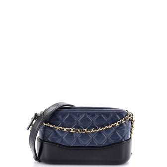 Chanel Gabrielle Double Zip Clutch with Chain Quilted Aged Calfskin