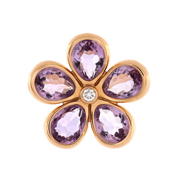 Tiffany & Co. Sparklers Flower Ring 18K Rose Gold with Amethyst and Diamond