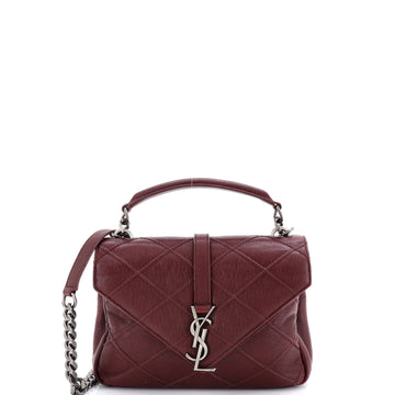 Saint Laurent Classic Monogram College Bag Quilted Leather Medium