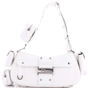 Christian Dior Vintage Multi-Pocket Street Chic Columbus Bag Leather Medium