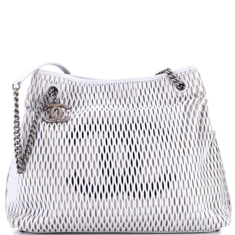 Chanel CC Logo Charm Tote Perforated Leather Medium