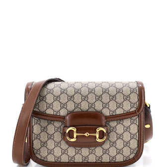 Gucci Horsebit 1955 Shoulder Bag GG Coated Canvas with Leather Small