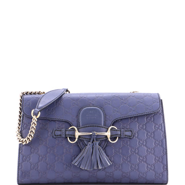 Gucci Emily Chain Flap Bag Guccissima Leather Medium
