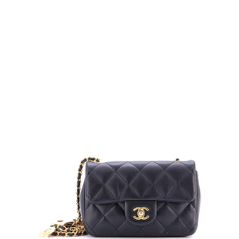 Chanel Heart Charms Flap Bag Quilted Lambskin Mini