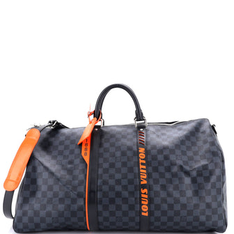 Louis Vuitton Keepall Bandouliere Bag Limited Edition Damier Cobalt Race 55