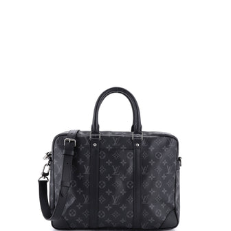Louis Vuitton Porte-Documents Voyage Bag Monogram Eclipse Canvas PM