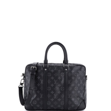 Louis Vuitton Porte-Documents Voyage Bag Monogram Eclipse Canvas PM