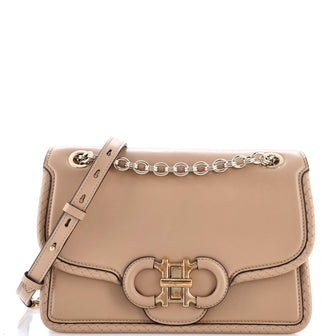Salvatore Ferragamo Gancini Turnlock Flap Bag Leather Medium