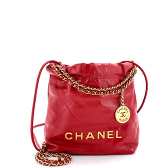 Chanel 22 Chain Hobo Quilted Calfskin Mini