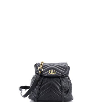 Gucci GG Marmont Drawstring Backpack Matelasse Leather Mini