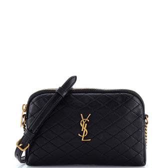 Saint Laurent Gaby Zipped Pouch Crossbody Quilted Leather