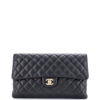 Chanel Classic Flap Clutch Quilted Caviar