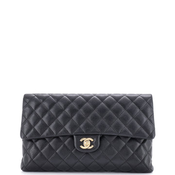 Chanel Classic Flap Clutch Quilted Caviar