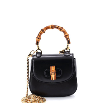 Gucci Bamboo 1947 Top Handle Bag Leather Super Mini
