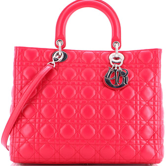 Christian Dior Lady Dior Bag Cannage Quilt Lambskin Large